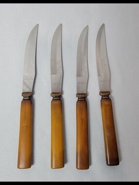 Bakelite Steak Knives Set Of Four George Wood & Sons Sheffield England